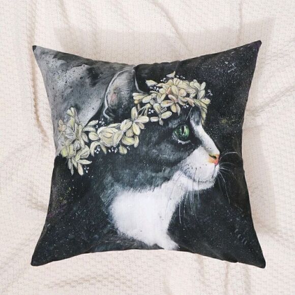 Cat Design Pillowcase for Accent Pillow - Picture 2 of 5